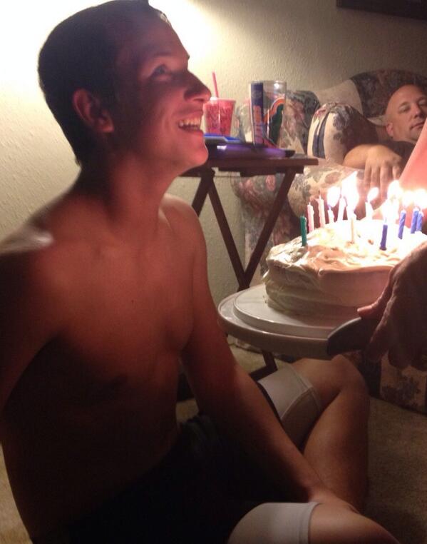 Prin70's tweet image. #GoProGiveaway @GoPro @SportsAuthority This is some candle ACTION!! #25 turned 14 today! Happy Birthday!