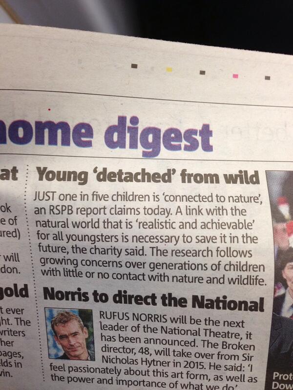 Piers Tincknell (@pierstincknell) on Twitter photo Young "detached from the wild" <a href="/IngridSkeels/">Ingrid Skeels</a> Only 1 in 5 are connected with nature, shocking. Young "detached from the wild" <a href="/IngridSkeels/">Ingrid Skeels</a> Only 1 in 5 are connected with nature, shocking.