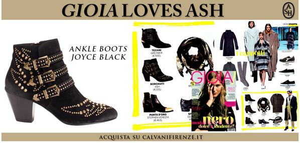 Ash_Italia's tweet photo. @gioiamagazine consiglia gli ankle boots di #Ash "Joyce" arricchiti da luminose borchie dorate! http://t.co/aGYZJXZLf8