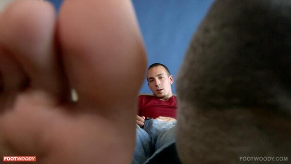 FootWoody's tweet photo. Right where you belong… Enzo Mark on FootWoody! #malefeet http://t.co/w1wY7j3Ji4