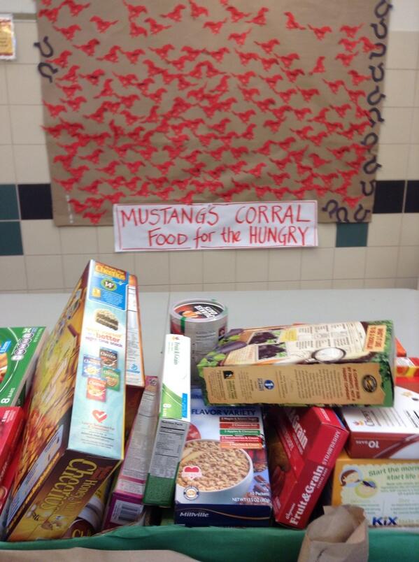 TheMeadowsAACPS's tweet photo. CMES students are supporting the Harvest for the Hungry campaign! Donations can be dropped off in the lobby. http://t.co/4XGQv5nWgn