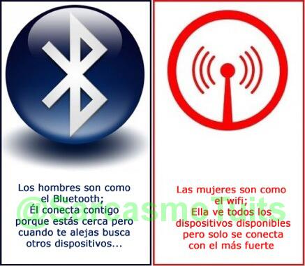 Ridiculizados's tweet photo. Los Hombres son son como el Bluetooth.
Las Mujeres son como el WIFI. http://t.co/4mRgUh2Qpw