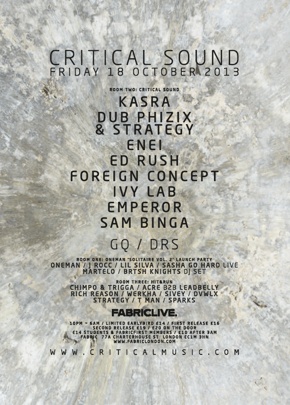 CriticalMusic's tweet photo. We've got a pair of FREE TICKETS for @criticalmusic Room 2 at @fabriclondon birthday on Friday. RT if you want them! http://t.co/CPPCSPSxuf