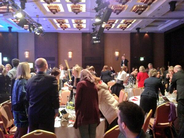 SophShep's tweet image. Back from lunch, thanks to @involve_uk sending the room into frenzy of beanstalk building madness! #melcrumsummit