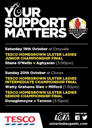 Ulster Club Finals this weekend! #yoursupportmatters <a href="/UlsterGAA/">Ulster GAA</a> <a href="/LadiesFootball/">Ladies Football</a>