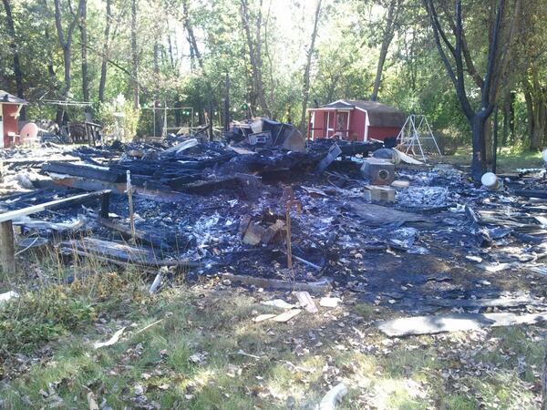 StricklandPro's tweet photo. THATHERTON! // RT @slayer101wu: This happened to a camper near mine 
exploded propane tank http://t.co/GBbDRyRl17
