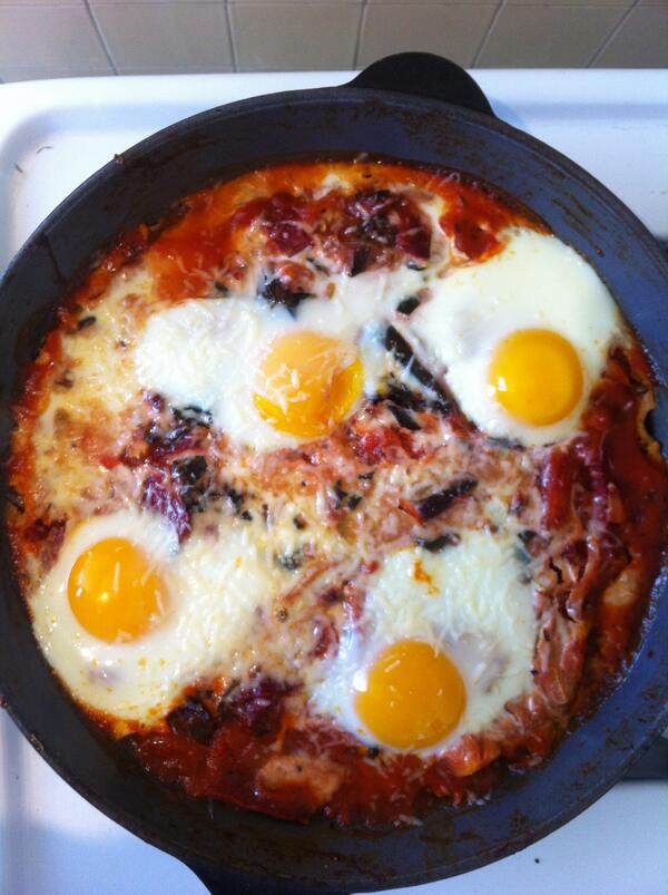 I completely spaced and made Italian eggs and spinach for two this morning. Guess I'll have leftovers.