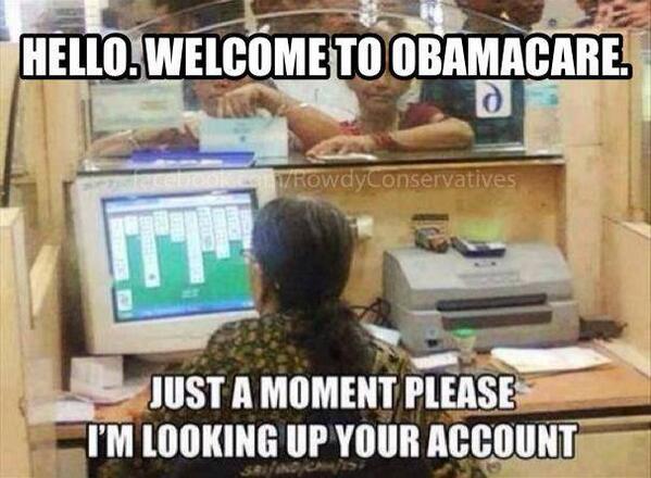 RowdyConserv's tweet image. Service with a smile! #tcot #obamacare #waitinline