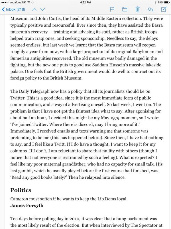 Chris Deerin (@chrisdeerin) on Twitter photo I bullied - sorry, persuaded - <a href="/CharlesHMoore/">Charles Moore</a> into joining Twitter. He's taken to it like a kulak to the gulag I bullied - sorry, persuaded - <a href="/CharlesHMoore/">Charles Moore</a> into joining Twitter. He's taken to it like a kulak to the gulag