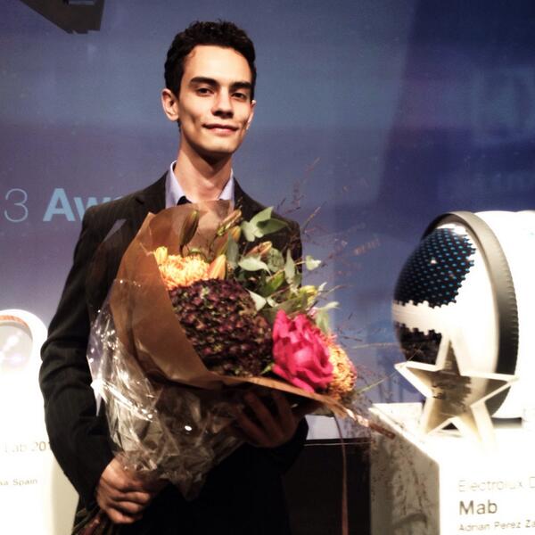 ElectroluxGroup's tweet photo. Congratulations to the winner of #DesignLab2013, Adrian Perez Zapata with the concept Mab! #FutureHome #Innovation http://t.co/Cyns611IfL