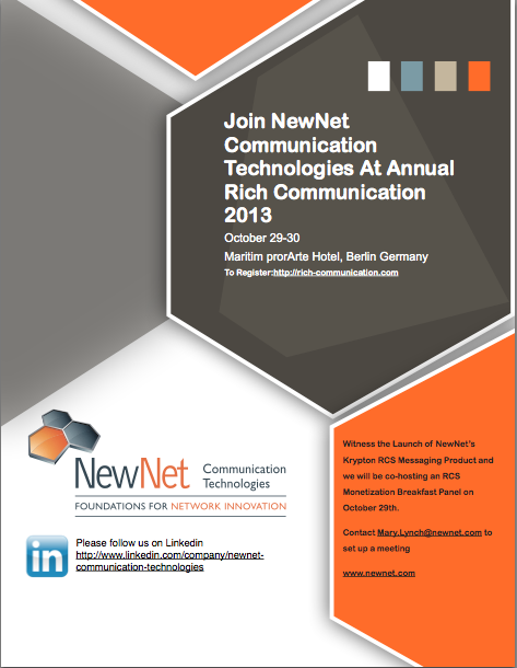 NewNetCT's tweet image. Witness the launch of NewNet Communication Technologies Krypton #RCS Messaging product at Rich Communication 2013