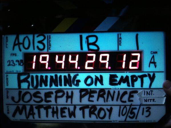 @joepernice @matthewtroy @RunningOnEmptyM #film #slate #action!