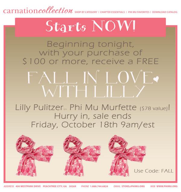 PhiMuCarnColl's tweet photo. RT for your chance to WIN a FREE Lilly Phi Mu scarf!  We will pick 5 winners on Friday! http://t.co/E9t9yGCWuF