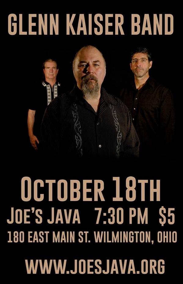JoesJavaHouse's tweet image. Glenn Kaiser Band live October 18 Friday night at 7:30pm. You won't want to miss this one!! Tickets $5.00 at the door