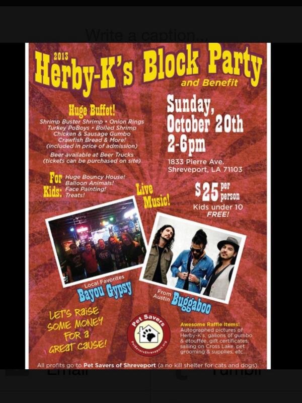 #Blockparty <a href="/HerbyKs/">Herby K's</a> #greatfood #greatmusic #greatfamilyfun on Sunday, October 20th 2-6 #adoptashelteranimalmonth