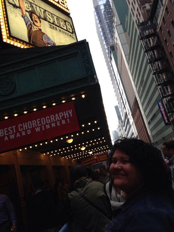 sgeode's tweet image. Waiting in line for Newsies lottery!
