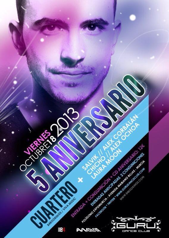 Viernes 18 Oct. 5º Aniversario <a href="/gurudanceclub/">Guru Dance Club</a>  <a href="/rafacuartero/">Cuartero</a> @salvikdj  @AlexCorbalan  <a href="/wonder_full25/">wonder's</a>