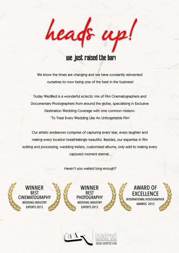 WedRedStudios's tweet photo. HEADS UP! We Just Raised The Bar!!!! http://t.co/ZuuXh3TvAg