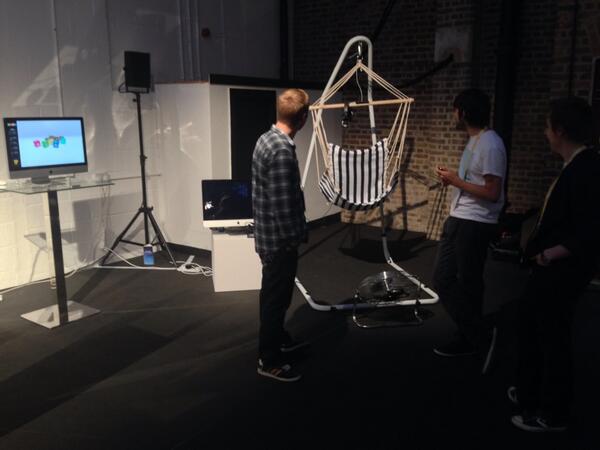 All set up for test lab @ #wireduk13 with a @leapmotion and <a href="/oculus_rift/">Aziz</a> :)