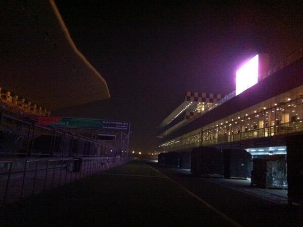 IndianGPF1's tweet photo. The calm before the storm! #nightview #BIC #IndianGP #F1 http://t.co/mM0DTJ3Jwd