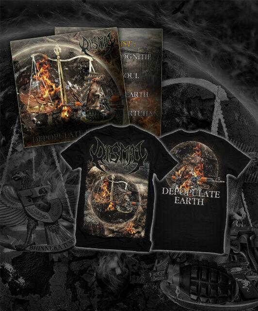 Order now T-shirt + CD "Dismal-Depopulate Earth" IDR 125K, tidak dijual untuk penderita sakit jantung.