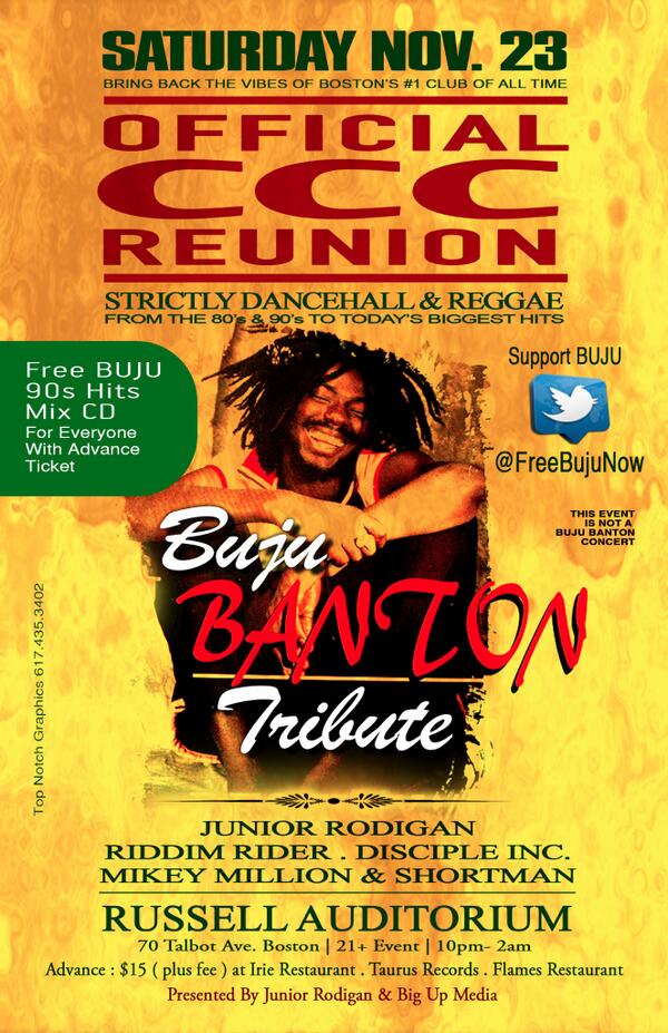 JuniorRodigan's tweet photo. #Boston - Sat Nov 23 `~ STRICTLY #Dancehall #Reggae All Nite ~ the #CCCReunion ~ Russell Auditorium ~ http://t.co/ZgyyS7wcCm