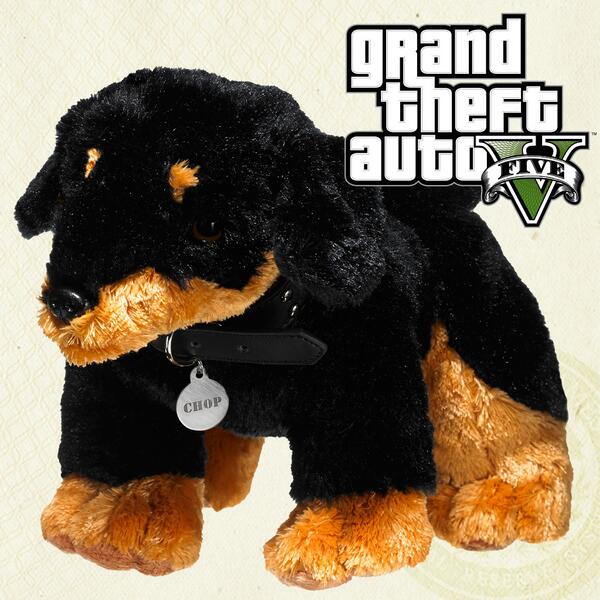 RockstarGames's tweet image. RT to win 1 of 10 Chop Stuffed Animal Stashes and a #GTAV t-shirt today. Rules: ​rsg.ms/19PmXXU
