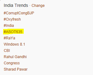 ASOTFestIndia's tweet image. OMG! #ASOT635 is now trending in India \O/ @Arminvanbuuren @ASOT #TranceFamilyIndia