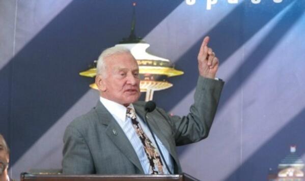 The 10 Best Pictures of Buzz Aldrin Pointing At Something: #7