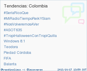trendinaliaCO's tweet image. #ASOT635 acaba de convertirse en TT ocupando la 4ª posición en Colombia. Más en trendinalia.com/twitter-trendi… #trndnl