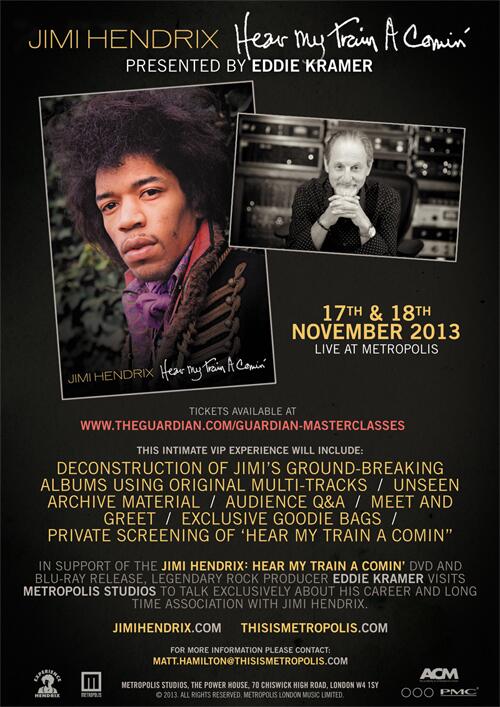 Jimi Hendrix on Twitter: "Jimi Hendrix 'Hear My Train A Comin'' Event With  Eddie Kramer November 17 &amp; 18 - http://t.co/DLlU3ezw9r  http://t.co/OyRiUmSjIj" / Twitter
