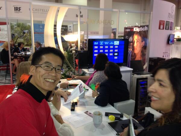 HiltonNewsroom's tweet photo. We had fun! RT @IMEXSocialTeam Jeopardy hotel trivia with @HiltonWorldwide! #IMEX13 has been VERY busy for us!" http://t.co/0TBHbhbutR