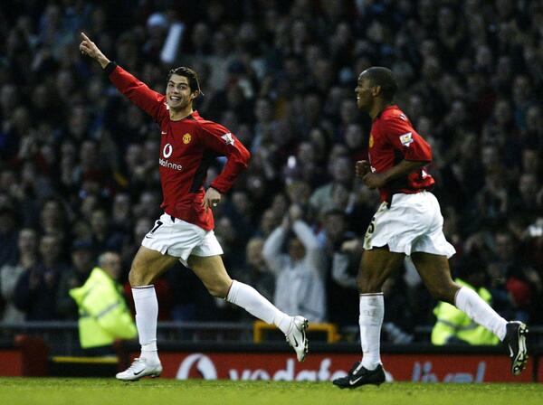 Ten years ago today @Cristiano scored the first of his 118 goals for #mufc in a 3-0 win over Portsmouth.