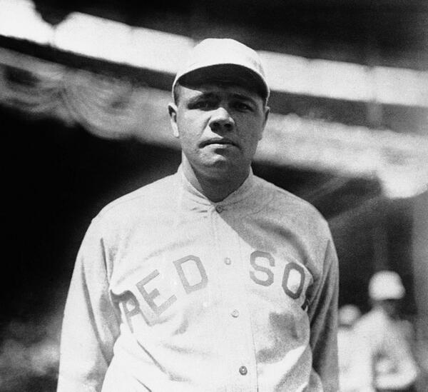 MLB's tweet photo. Last time @RedSox clinched #WorldSeries at Fenway, a 23-year-old Babe Ruth was an 8th-inning defensive replacement. http://t.co/IeXTSJu3Kd