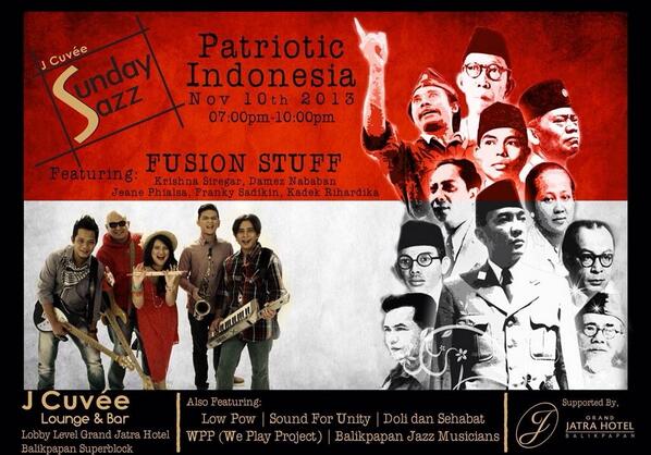 Hayo.. Jgn sampe kehabisan ya voucher first drink charge acara sunjazz tgl 10 ini.. Kpn lg bs nonton fusion stuff