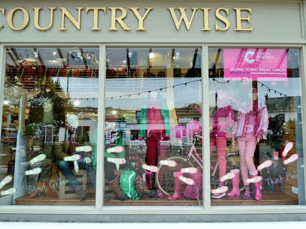 We're pleased as punch that we won 1st prize for the most artistic cancer research window! #wadebridge