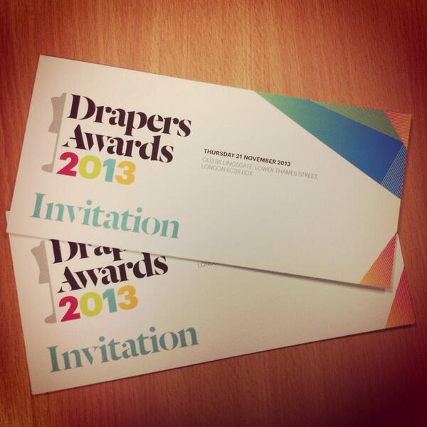 Just received our @Drapers_Awards invitations! #FashionMarketing #CampaignoftheYear #DrapersAwards