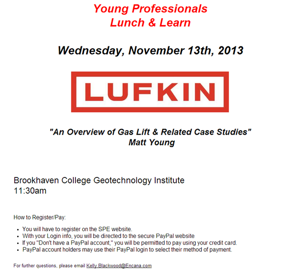 Dallas_SPEYP's tweet photo. Join us for our next Lunch &amp; Learn!   http://t.co/U88xQ9Ijkx … #Lufkin http://t.co/nXWQa7gbJK