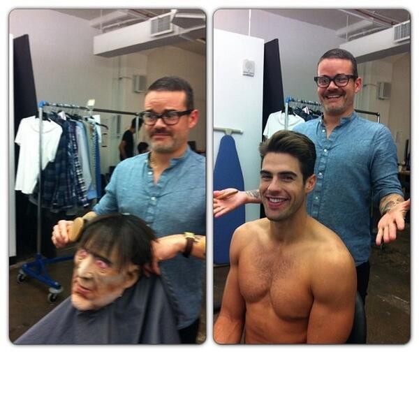 ChadWhiteChurch's tweet photo. .@Chad__white shoot for @macys with makeup artist @mmorenonyc http://t.co/CBKrQfO6fK