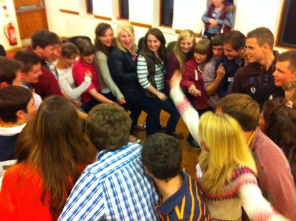 Cracking new members evening at <a href="/DorringtonYfc/">Dorrington YFC</a>. Attempting the chairless seat. #keepthemkeen