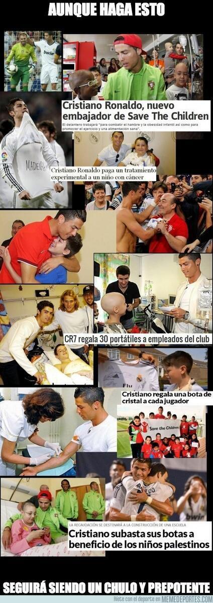 Luego están los que dicen que Cristiano Ronaldo es un chulo y un prepotente