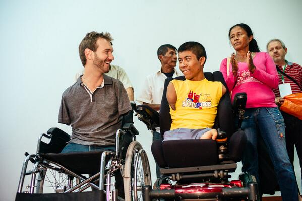 nickvujicic's tweet photo. Yesterday in Yopal I gave away my personal wheelchair. When God moves in you,  simply trust in His will and DO! http://t.co/CUVaWEOgCh