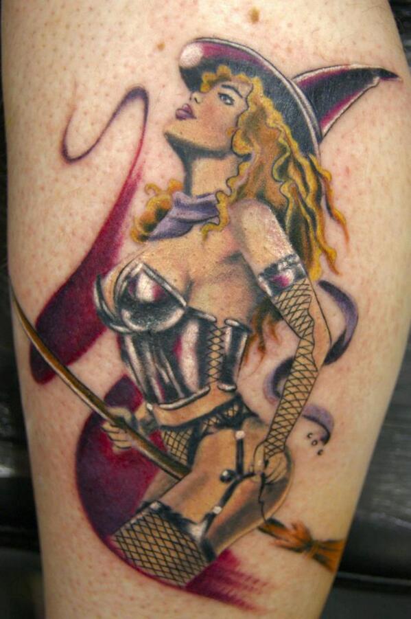 Witch Pin Up Tattoo - Jamie Mac. 