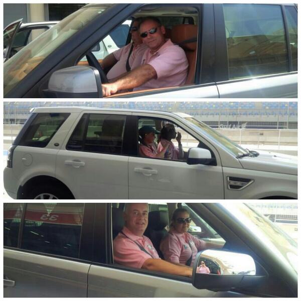 EuroMotors_BH's tweet image. Participants driving off for a good cause! RT to show your support! #Thinkpink #landrovermena