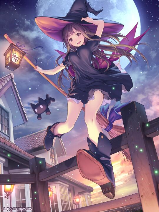 無料イラスト画像 綺麗なかわいい 可愛い 魔女 イラスト