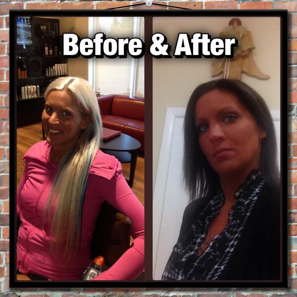 PinksTwin's tweet photo. 13 years of blond! Back to my natural colour!!!! ❤️ http://t.co/AThRKtWldi