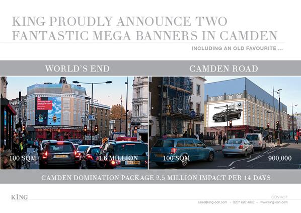 KingOOH's tweet photo. CAMDEN IS BACK!! Not one but TWO new Mega Banner sites including an old favourite "The World's End". Available now. http://t.co/EpbxSk08SW