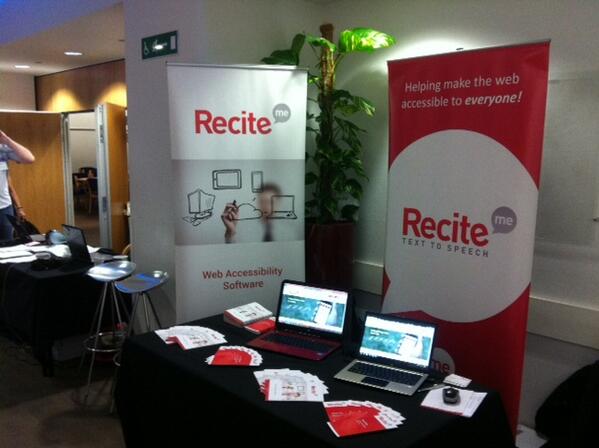 reciteme's tweet photo. We're at the @eAccess13 conference today. Come and say Hi to our guys Matt and Ian. They don't bite........#a11y http://t.co/i70vYOF7CQ