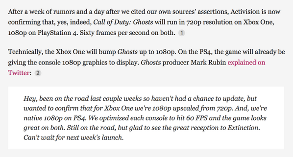 Aienkei's tweet image. La Xbox One n'affichera même pas une résolution native en 1080p pour Call of Duty : Ghosts… C'était juste le minimum.
