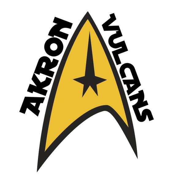 BaseballAkron's tweet photo. Did you know Akron was the first place rubber was ever vulcanized? Good news, Trekies! We present the Akron Vulcans! http://t.co/pWaJ1aHckV